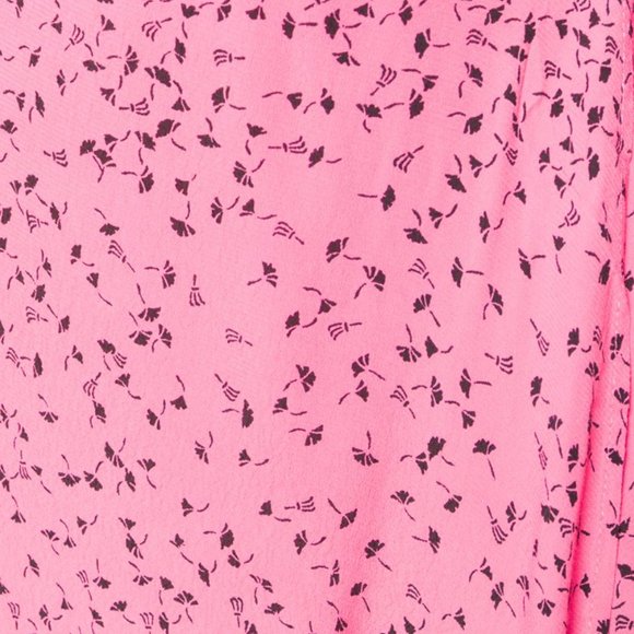 GANNI Pink Floral Crepe Wrap Maxi Dress - Picture 10 of 11